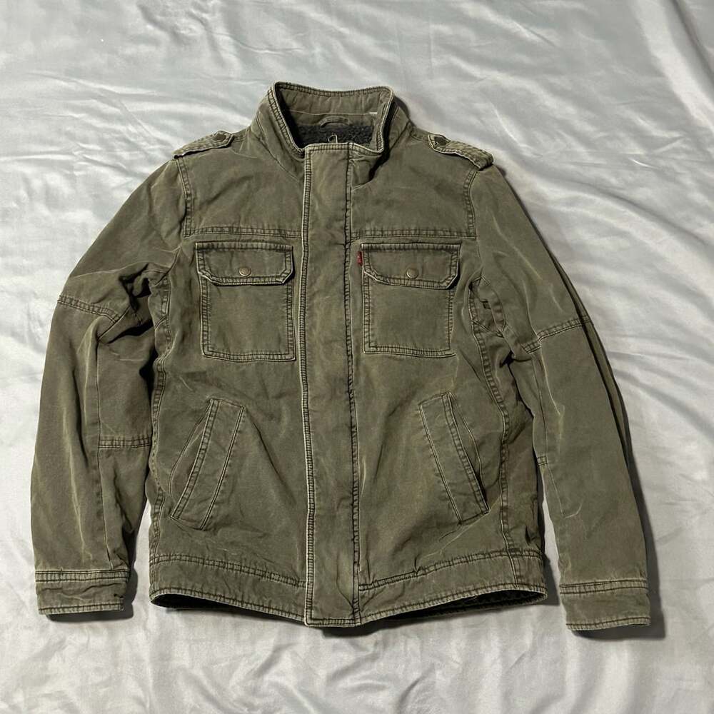 Levi's Sherpa Lined Military Field Jacket Olive